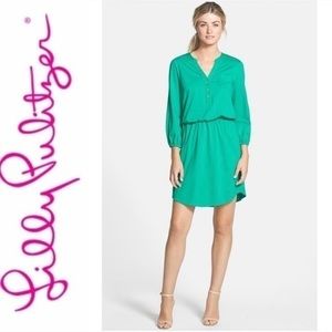 LILLY PULITZER GREEN BECKETT JERSEY DRESS.